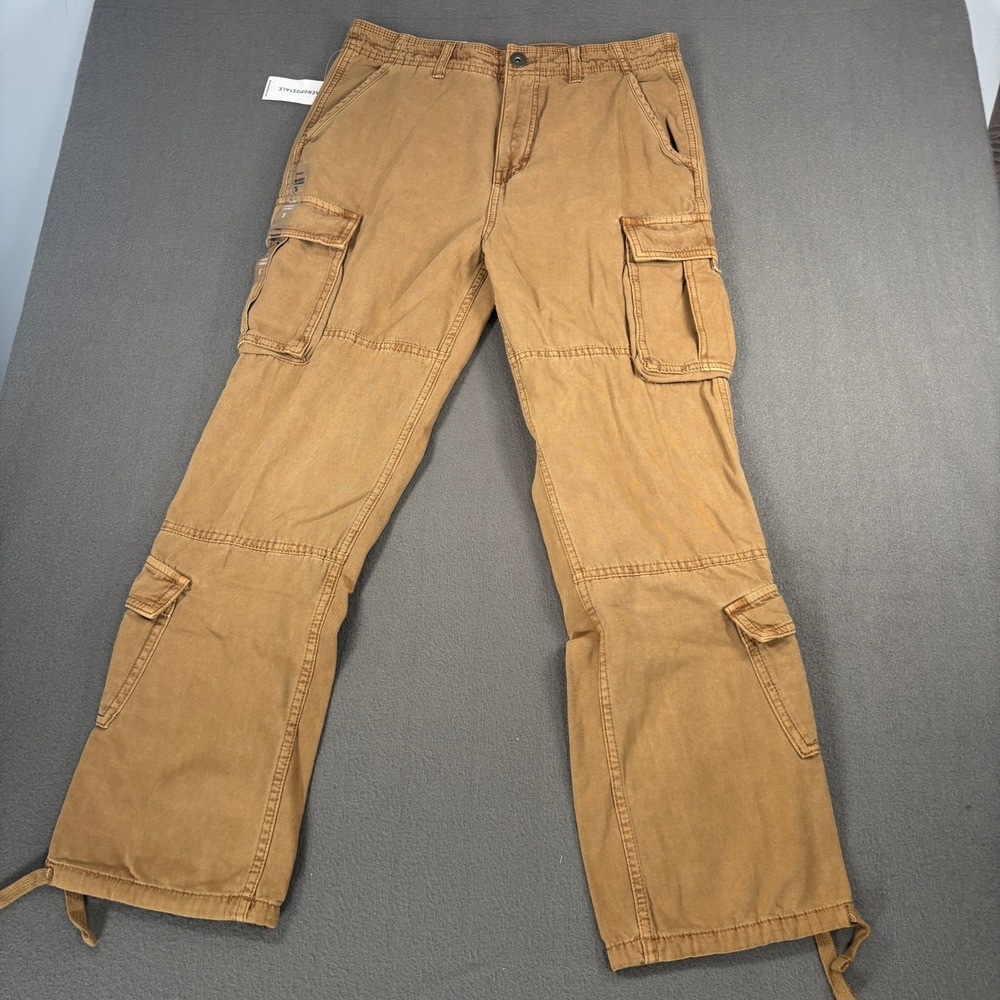 Aeropostale Baggy Cargo Pants Mens Size S Tan Brown Utility 129486